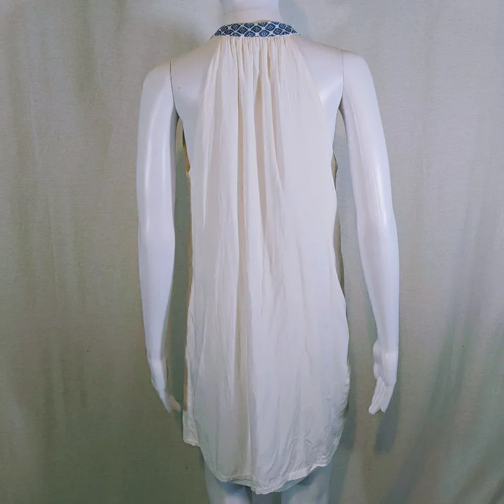 Charlotte Russe Sleeveless Blue and White Boho Dress Women's Size XS